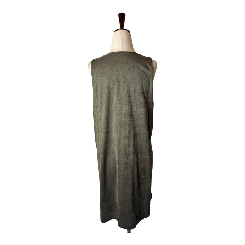 Umgee Dress‎ Women Small Olive Green Faux Suede Floral Embroidered Mini Bohemian - Picture 3 of 11